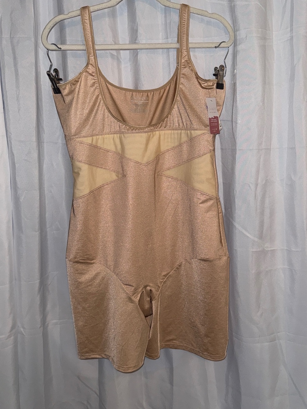 Cacique Shapewear Romper in Shimmering Nude and Cream